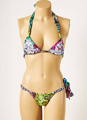 Costum de baie din două piese elasticitate top triunghiuri violet DISTRICT femeie