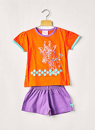 Pijamale scurte portocaliu ROSE POMME fată