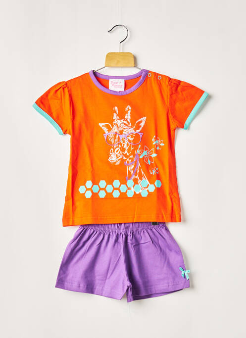 Pijamale scurte portocaliu ROSE POMME fată
