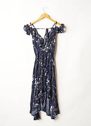 Rochie midi imprimeu floral mâneci scurte albastru DEBY DEBO femeie