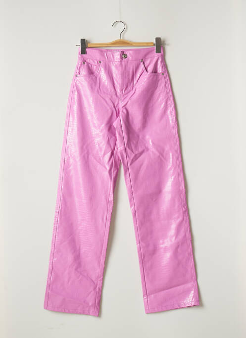 Pantalon drept roz BERSHKA femeie