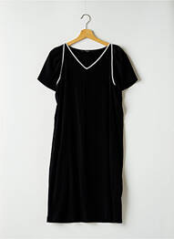 Rochie midi țesătură crep mâneci scurte negru UN JOUR AILLEURS femme