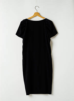 Rochie midi țesătură crep mâneci scurte negru UN JOUR AILLEURS femeie