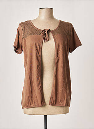 Vestă cu mâneci scurte maro 3 SUISSES femeie