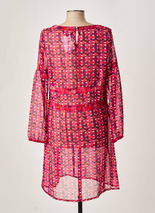 Rochie midi imprimeu fantezie mâneci lungi roz LA FIANCEE DU MEKONG femme