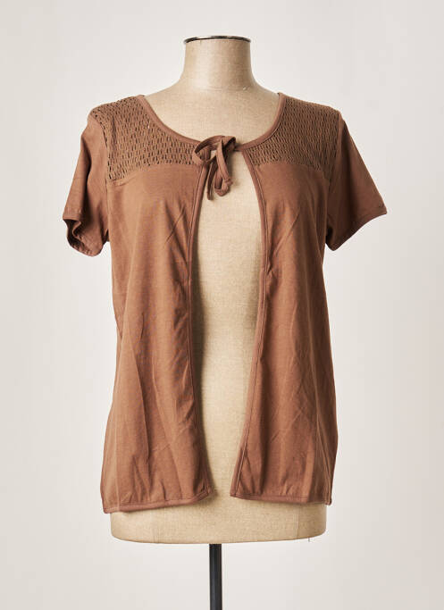 Vestă cu mâneci scurte maro 3 SUISSES femeie