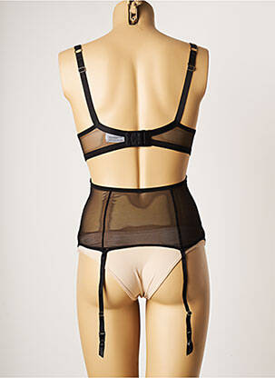 Corset/jartieră efect material satinat negru VALEGE femeie