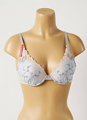Sutien efect material satinat top sutien push-up albastru PASSIONATA femeie