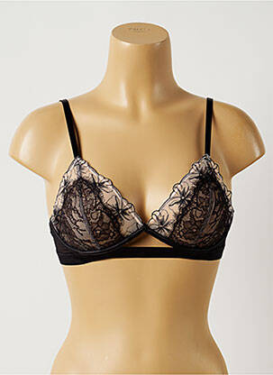 Sutien efect material satinat top triunghiuri negru PASSIONATA femeie