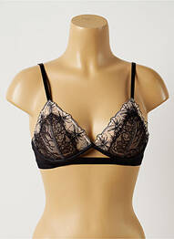Sutien efect material satinat top triunghiuri negru PASSIONATA femeie