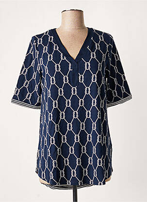 Tricou imprimeu fantezie mâneci scurte albastru OLSEN femeie