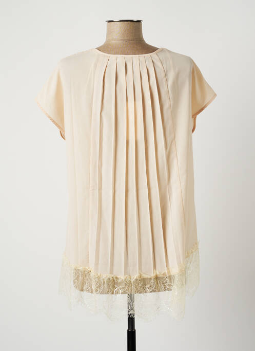 Top țesătură jersey mâneci scurte bej MOLLY BRACKEN femme