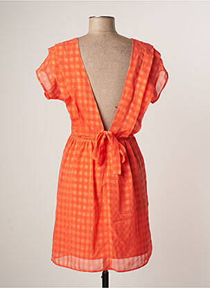 Rochie scurtă mâneci scurte mâneci scurte portocalie I.CODE (By IKKS) femeie