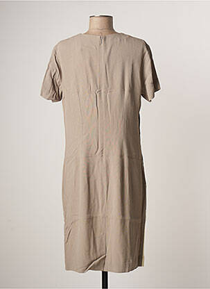 Rochie midi țesătură crep mâneci scurte gri NICE THINGS femeie
