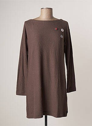 Rochie pulover elasticitate mâneci lungi maro OBEY PROPAGANDA femeie