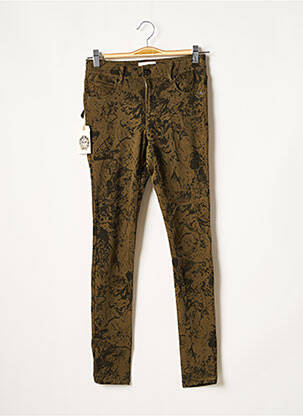 Pantalon slim broderie cu nituri mărime normală verde OBEY PROPAGANDA femeie