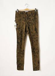 Pantalon slim broderie cu nituri mărime normală verde OBEY PROPAGANDA femme