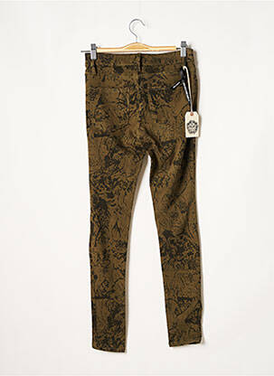 Pantalon slim broderie cu nituri mărime normală verde OBEY PROPAGANDA femeie