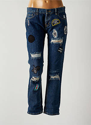 Blugi cu croială dreaptă albastru OBEY femeie