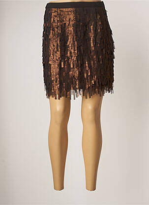 Fustă scurtă maro HUIT SIX SEPT femeie