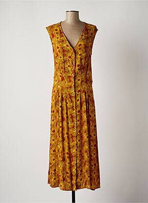 Rochie lungă galben FIVE femeie