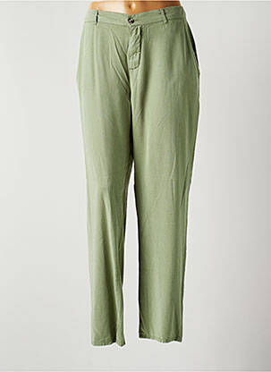 Pantalon chino țesătură poplin mărime normală verde FIVE femeie