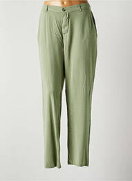 Pantalon chino țesătură poplin mărime normală verde FIVE femeie