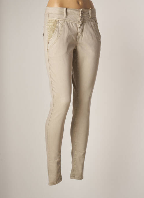 Pantalon slim bej CREAM femeie