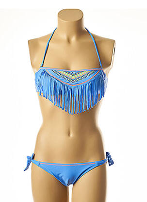 Costum de baie din două piese albastru RAE fată