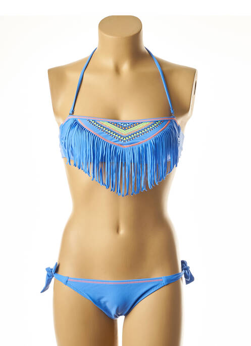 Costum de baie din două piese albastru RAE fată