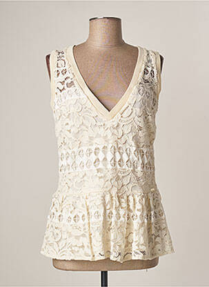 Top bej GUESS femeie