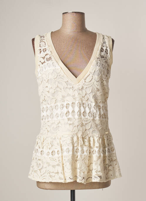 Top bej GUESS femeie