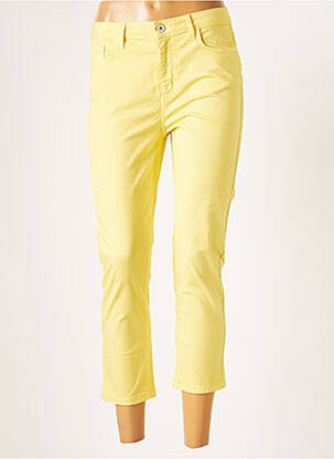 Pantalon trei sferturi elasticitate mărime normală galben FRED SABATIER femme