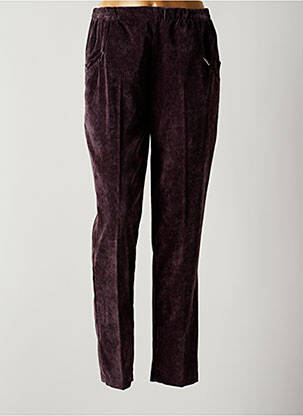 Pantalon drept elasticitate talie înaltă violet QUATTRO femeie