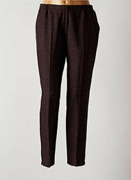 Pantalon drept țesătură crep talie înaltă maro QUATTRO femme