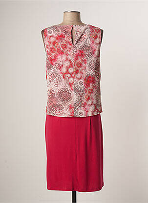 Rochie midi croială fluidă fără mâneci roz GUY DUBOUIS femeie