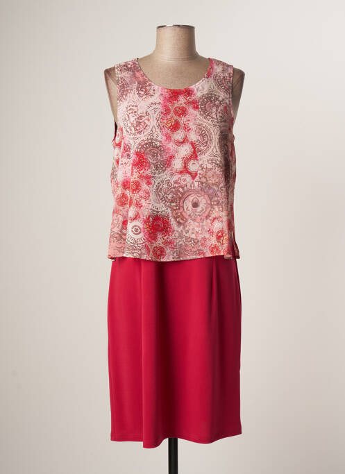 Rochie midi croială fluidă fără mâneci roz GUY DUBOUIS femme