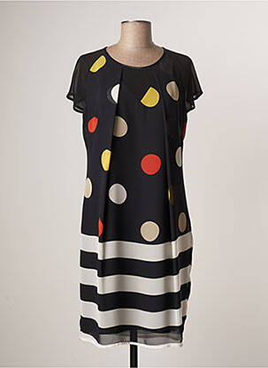 Rochie midi croială fluidă mâneci scurte negru MERI & ESCA femeie