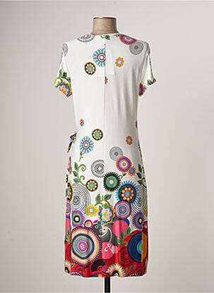 Rochie midi imprimeu floral mâneci scurte alb MERI & ESCA femeie