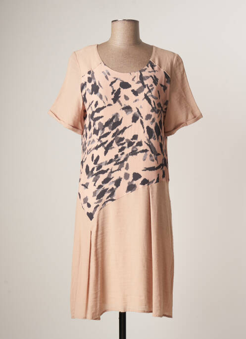 Rochie midi închidere cu fermoar la spate mâneci scurte portocaliu MERI & ESCA femme