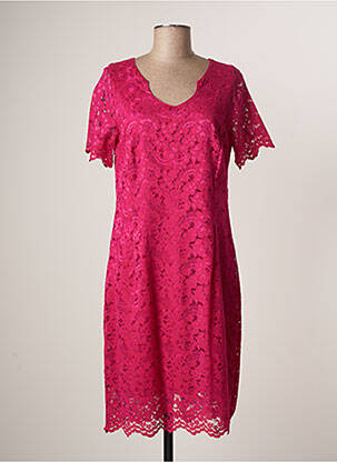 Rochie midi mâneci scurte mâneci scurte roz FRANCE RIVOIRE femeie
