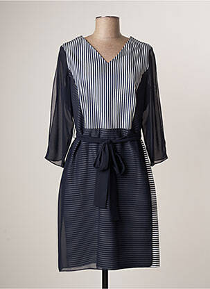 Rochie midi mâneci 3/4 mâneci 3/4 albastru MERI & ESCA femeie