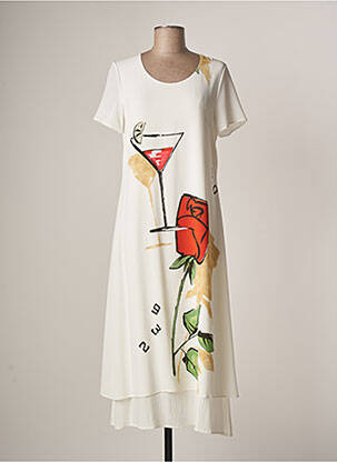 Rochie lungă mâneci scurte mâneci scurte alb MERI & ESCA femme