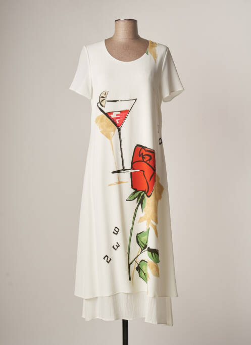 Rochie lungă mâneci scurte mâneci scurte alb MERI & ESCA femme