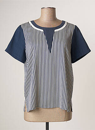 Tricou guler rotund mâneci scurte albastru MERI & ESCA femeie