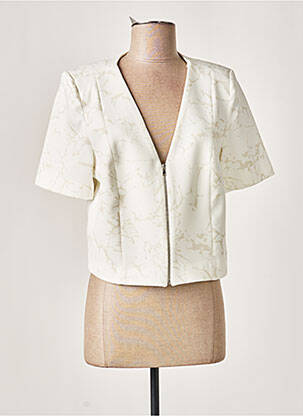 Bolero efect material satinat alb MERI & ESCA femeie