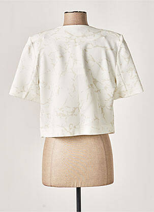 Bolero efect material satinat alb MERI & ESCA femeie