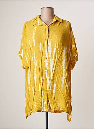 Tunică mâneci scurte țesătură crep galben L'ATELIER D'ANNA femme