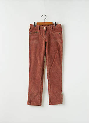 Pantalon drept țesătură catifea mărime reglabilă maro SCOTCH SHRUNK fată