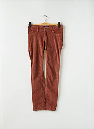 Pantalon slim țesătură catifea mărime reglabilă maro SCOTCH SHRUNK fată